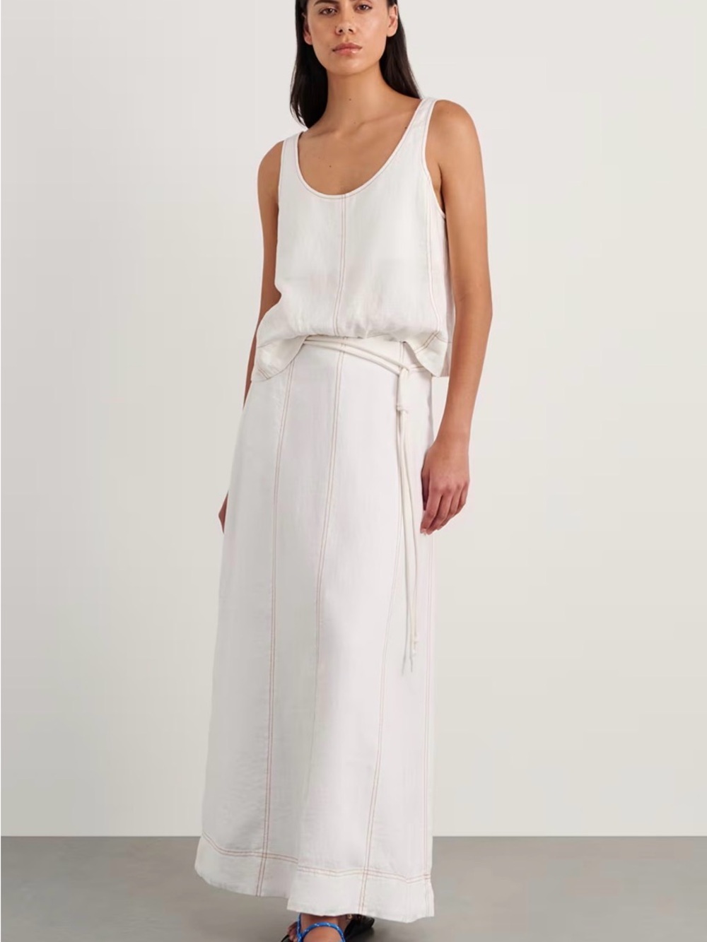 Jag Jeans White Cream Maxi Skirt Set